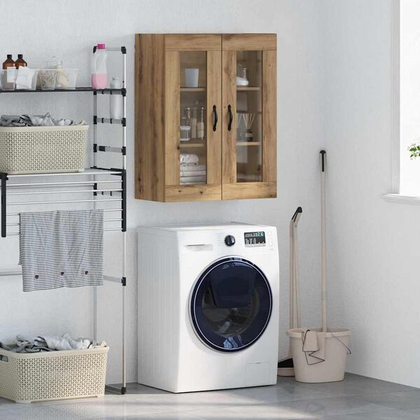 vidaXL Armario de pared Roble artesanal 69,5 x 34 x 90 cm