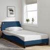 vidaXL Estructura de cama con cabecero Dover tela azul 100x200cm