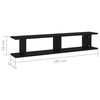vidaXL Estantes de pared 2 uds madera contrachapada negro 105x18x20 cm