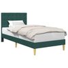 vidaXL Estructura de cama con cabecera Verde oscuro 100 x 200 cm Tela