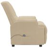 vidaXL Sill&oacute;n reclinable elevador de piel de ante blanco crema