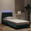 vidaXL Estructura de cama con LED sin colch&oacute;n Hanko terciopelo verde oscuro 90x200 cm
