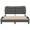 vidaXL Estructura de cama sin colch&oacute;n Hvar tela gris oscuro 120x200 cm