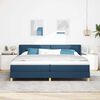 vidaXL Cama con Somier con colch&oacute;n con cabecera Azul 200 x 200 cm tela