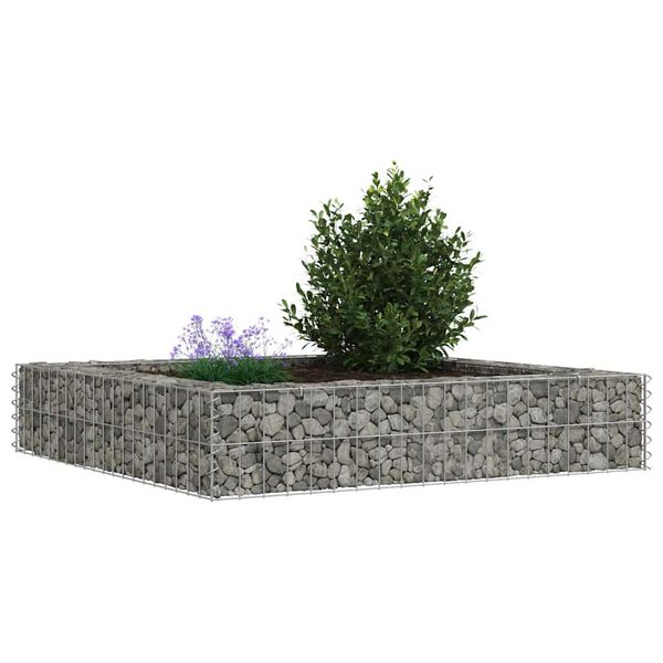 vidaXL Arriate de gaviones de acero galvanizado 100x100x20 cm