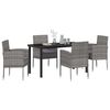 vidaXL Conjunto de Comedor de Jard&iacute;n 5 pcs Gris rat&aacute;n sint&eacute;tico