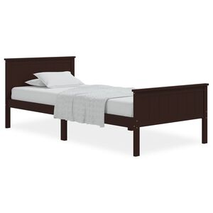 vidaXL Estructura cama sin colchón madera pino marrón oscuro 100x200cm