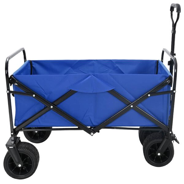 vidaXL Carro de Mano Plegable Azul 89 x 63 x 96 cm Acero y Tela Oxford