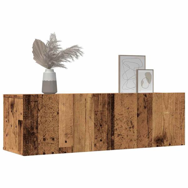 vidaXL Muebles para TV de pared 2 uds madera envejecida 100x30x30 cm