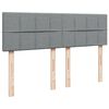vidaXL Cama box spring con colch&oacute;n tela gris claro 160x200 cm