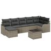 vidaXL Conjunto de sof&aacute; de jard&iacute;n 8 pcs Gris rat&aacute;n sint&eacute;tico