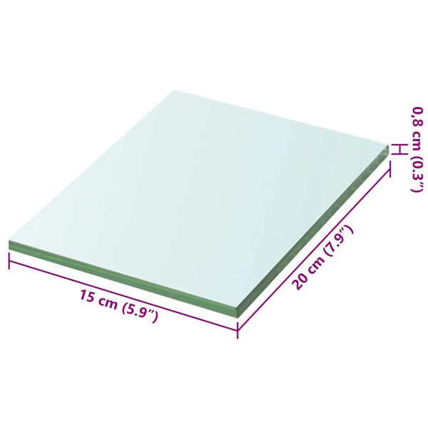vidaXL Panel de estante vidrio claro 20x15 cm