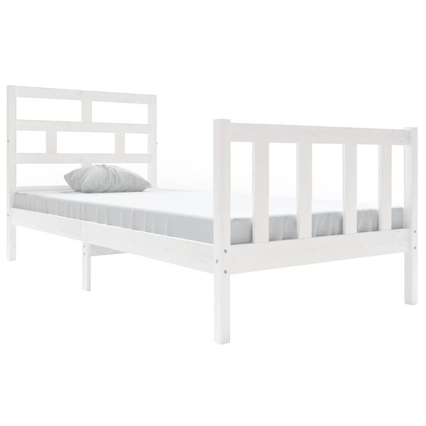 vidaXL Estructura de cama madera maciza de pino blanco 90x200 cm