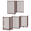 vidaXL Puerta de perros plegable 9 paneles madera &aacute;lamo marr&oacute;n 450 cm