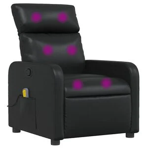 vidaXL Sill&oacute;n de masaje reclinable cuero sint&eacute;tico negro