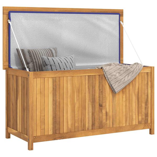 vidaXL Baúl de jardín madera maciza de teca 114x50x58 cm
