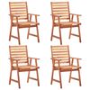 vidaXL Sillas de comedor de jard&iacute;n 4 unidades madera maciza de acacia