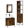 vidaXL Set de muebles baño 3 pzas madera contrachapada roble ahumado