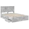 vidaXL Estructura de cama Gris Concreto 140 x 200 cm Madera Ingenieril