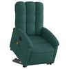 vidaXL Sillón masaje eléctrico reclinable elevable tela verde oscuro
