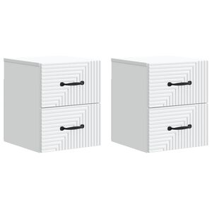vidaXL Mesita de Noche de Pared con caj&oacute;n 2 pcs 34,5 x 33 x 40 cm