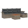 vidaXL Conjunto de sof&aacute;s de jard&iacute;n 6 uds. Gris Polirat&aacute;n