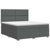 vidaXL Cama box spring con colch&oacute;n Gris oscuro 160 x 200 cm Tela