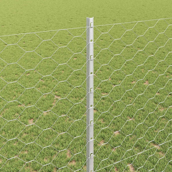 vidaXL Valla con Poste Plateado 1,4 x 10 m Acero