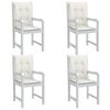 vidaXL Cojines silla respaldo bajo 4 ud tela crema melange 100x50x4 cm