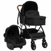 vidaXL Cochecito de beb&eacute; 3 en 1 de acero gris antracita y negro