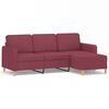 vidaXL Sof&aacute; de 3 plazas con taburete de tela rojo tinto 180 cm