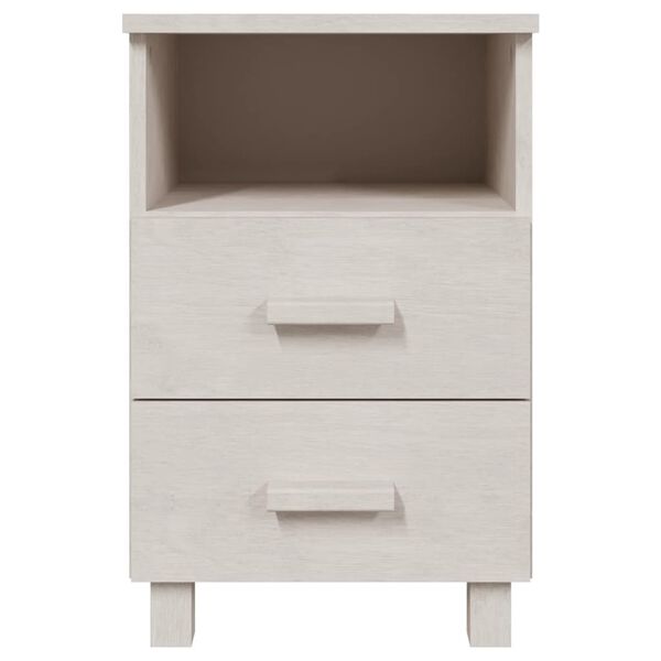 vidaXL Mesita de noche HAMAR madera maciza de pino blanca 40x35x62 cm
