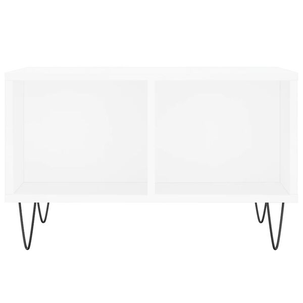 vidaXL Mesa de centro madera contrachapada blanco 60x50x36,5 cm