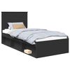 vidaXL Estructura de cama Negro 90 x 200 cm Madera de pino macizo