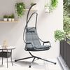 vidaXL Silla huevo colgante Manual Antracita 94 x 107 x 196.5 cm Acero