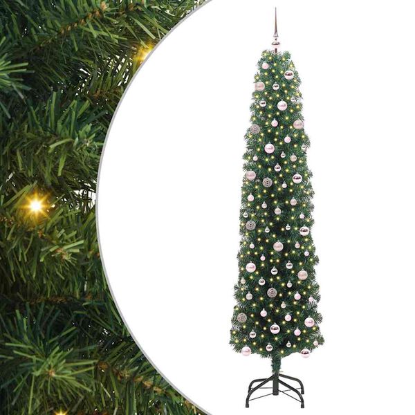 vidaXL &Aacute;rbol de Navidad artificial Verde 240 cm PVC, Acero y Pl&aacute;stico