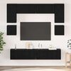 vidaXL Conjunto de mueble de TV 8 pcs Roble Negro Madera de ingenier&iacute;a