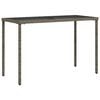 vidaXL Mesa de jard&iacute;n superficie de vidrio rat&aacute;n PE gris 115x54x74 cm