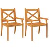 vidaXL Sillas de comedor de jard&iacute;n 2 uds madera maciza de acacia