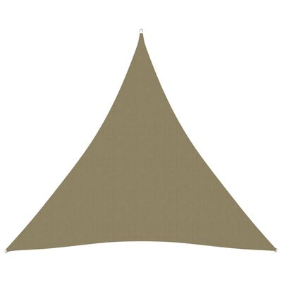 vidaXL Toldo de vela triangular tela Oxford beige 3x3x3 m