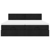 vidaXL Estructura de cama otomana con colchones tela negra 200x200cm
