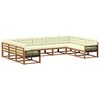 vidaXL Conjunto de sof&aacute;s de exterior 9 uds. Natural y Crema