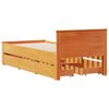 vidaXL Cama sin colchón y cabecero madera maciza pino marrón 75x190 cm