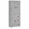 vidaXL Aparador alto madera contrachapada gris hormig&oacute;n 69,5x34x180 cm