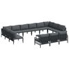 vidaXL Conjunto de sof&aacute;s de jard&iacute;n 14 uds. Negro Acero