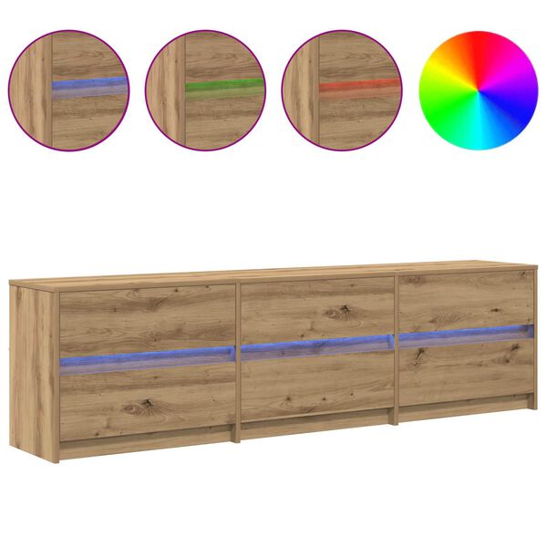 vidaXL Unidades de TV 2 pcs Roble artesanal 180 x 34 x 50 cm