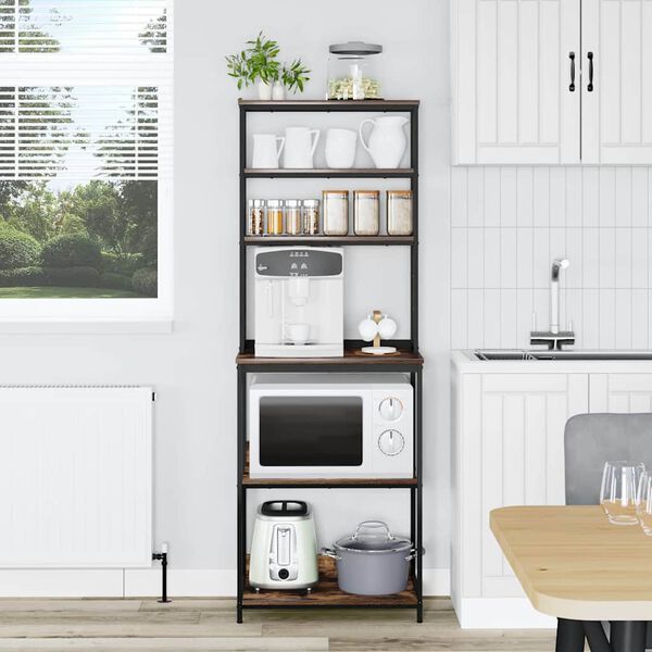 vidaXL Estante de cocina Roble ahumado 60 x 40 x 168 cm