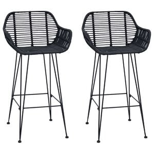 vidaXL Silla de Bar 2 pcs 55 x 52 x 92 cm Ratan e Hierro