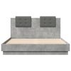 vidaXL Cama con cabecero madera de ingenier&iacute;a gris hormig&oacute;n 140x200 cm