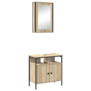vidaXL Juego de muebles de ba&ntilde;o 2 uds. Marr&oacute;n 60 x 30 x 60 cm